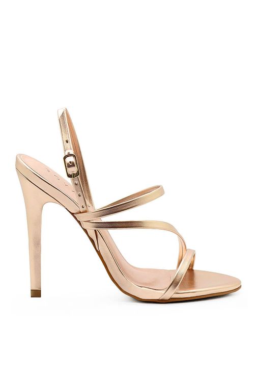 Sandália Royalz Verniz Salto Alto Fino Diane Dourada Rosé - Passarela -  Moda e Calçados