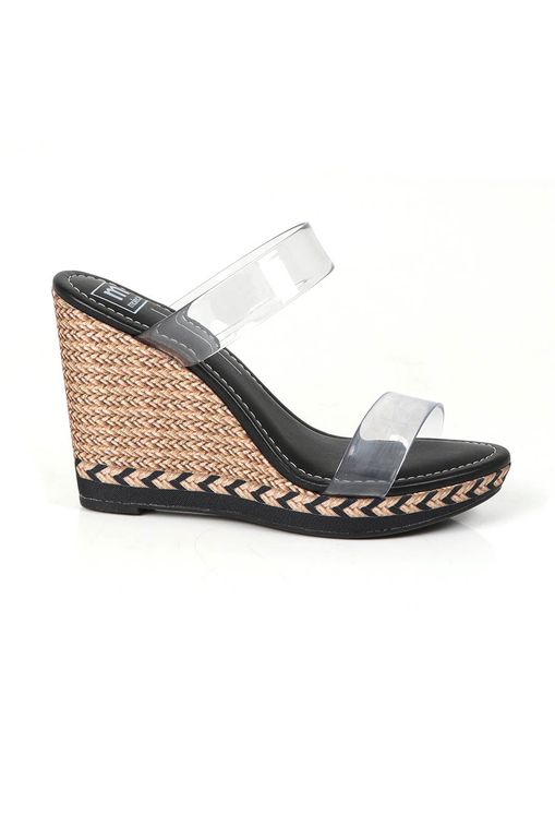 Tamanco Anabela Feminino Moleca Vinil Preto - Moda Online | Passarela -  Passarela - Moda e Calçados