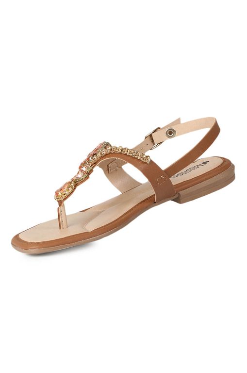 Sandália Rasteira Feminina Mississipi Pedraria Caramelo - Moda Online |  Passarela - Passarela - Moda e Calçados