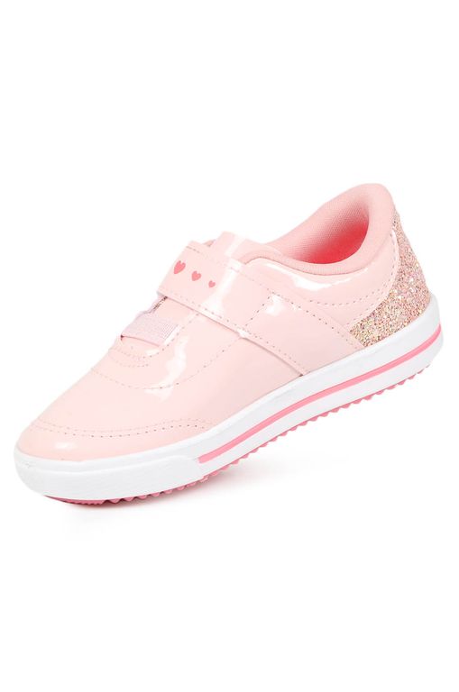 Tênis Casual Infantil Meninas Kidy Love Confortável Envernizado Com Glitter  059 0163 007 Preto - Passarelle Calçados