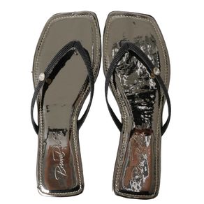 Tamanco Rasteiro Feminino Bruna Rocha Glitter Grafite Menor preço em Tamanco Rasteiro Feminino Bruna Rocha Glitter Grafite