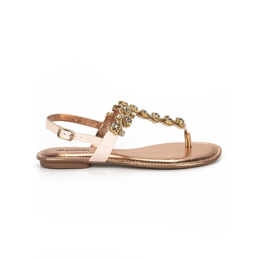 Sandália Rasteira Feminino Mississipi Joias Nude - Moda Online | Passarela  - Passarela - Moda e Calçados