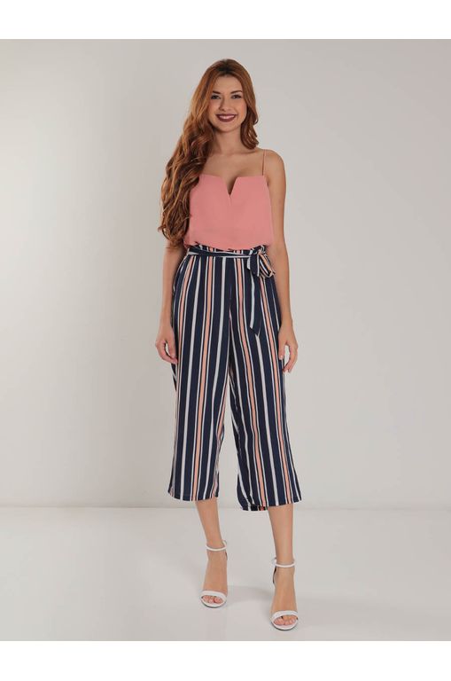 calça listrada feminina pantalona