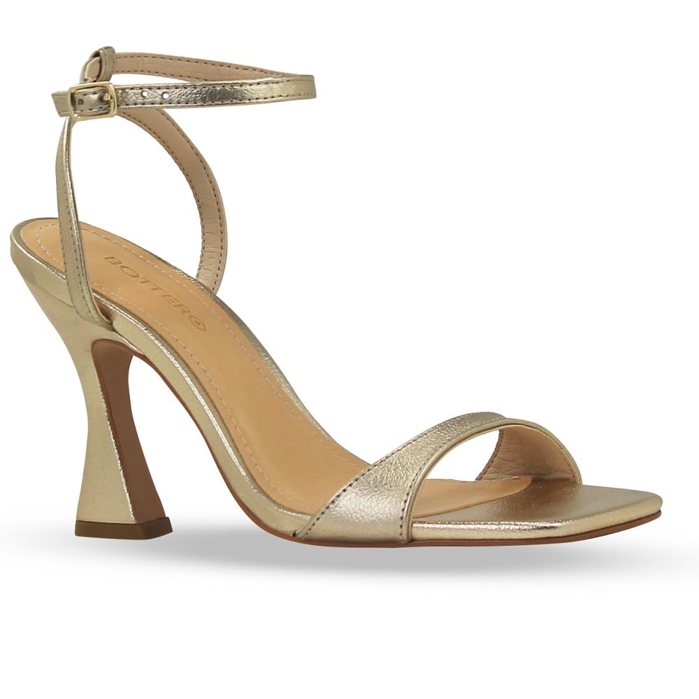 Sandália Couro Metalizado Roma Dourado - Passarela - Moda e Calçados