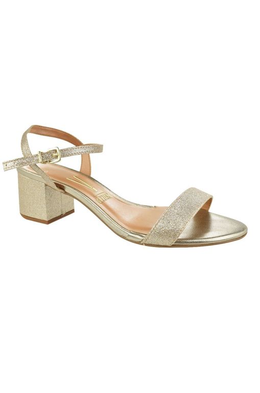 Sandália de Salto Baixo Vizzano Metalizado Feminino - DOURADO - Passarela -  Moda e Calçados