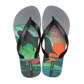 Chinelo Infantil Grendene Ipanema Ride The Wave Cinza/preto Menor preço em Chinelo Infantil Grendene Ipanema Ride The Wave Cinza/preto