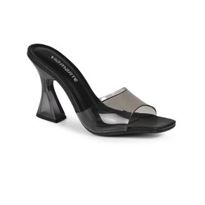 Tamanco Salto Feminina Via Marte Taça Acrílico Preto Menor preço em Tamanco Salto Feminina Via Marte Taça Acrílico Preto