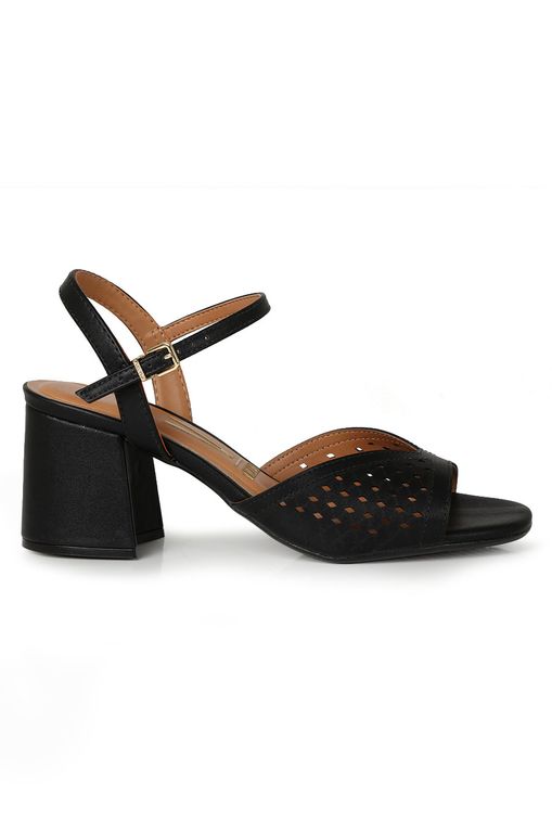 sandália vizzano salto baixo grosso lasercut