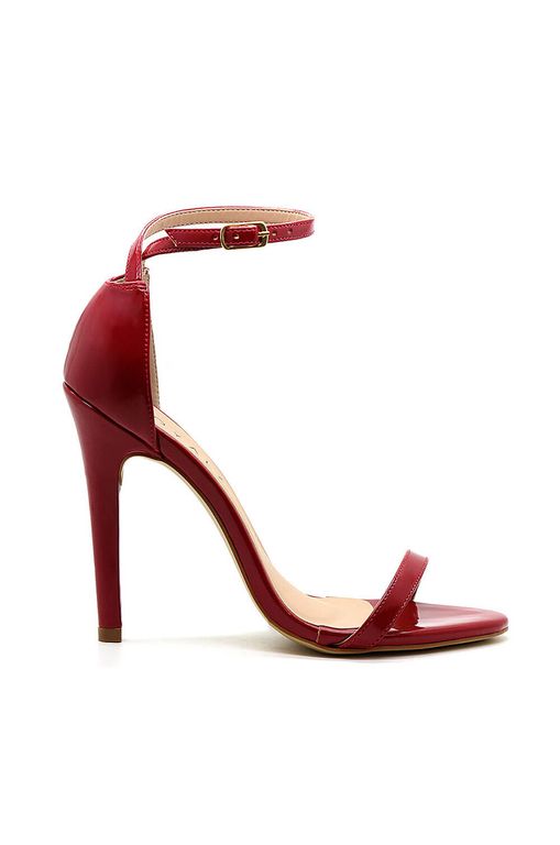 Sandália Salto Grosso Via Marte Verniz Vermelho - Passarela