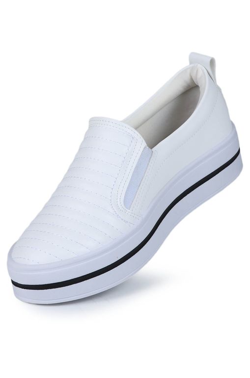 Tenis Quiz 65-1791-04 Slip On Calce Fácil Feminino Branco