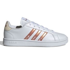 Tênis Casual Adidas Grand Court Base Beyond Branco e Dourado - Feminino Menor preço em Tênis Casual Adidas Grand Court Base Beyond Branco e Dourado - Feminino