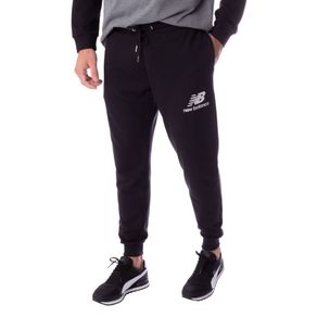 Calça de Moletom Masculina New Balance Essentials Stacked Logo Preto Menor preço em Calça de Moletom Masculina New Balance Essentials Stacked Logo Preto