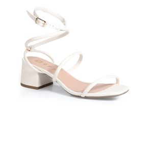 Sandália Salto Feminina Offline Delicada Marfim Menor preço em Sandália Salto Feminina Offline Delicada Marfim