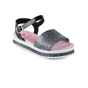 Sandália Rasteira Infantil Molekinha Holografia Preto Menor preço em Sandália Rasteira Infantil Molekinha Holografia Preto