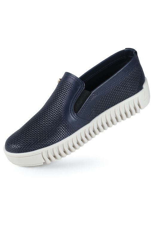 Tenis Plataforma Slip On Feminino Super Confortavel Parishoes Azul