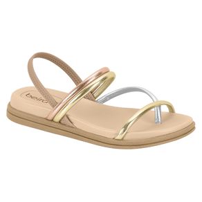 Sandália Flatform Beira Rio Bege e Dourado Feminina Menor preço em Sandália Flatform Beira Rio Bege e Dourado Feminina