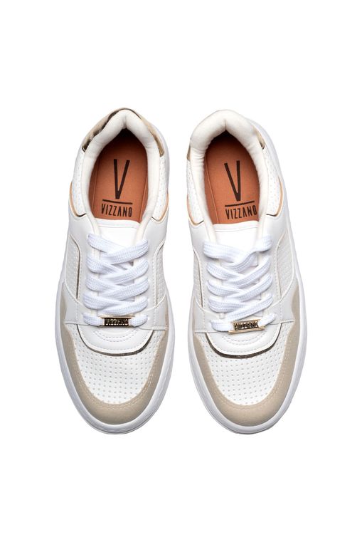 Tenis Dourado Vizzano Sapatos Vizzano Tenis Vizzano Branco Dourado