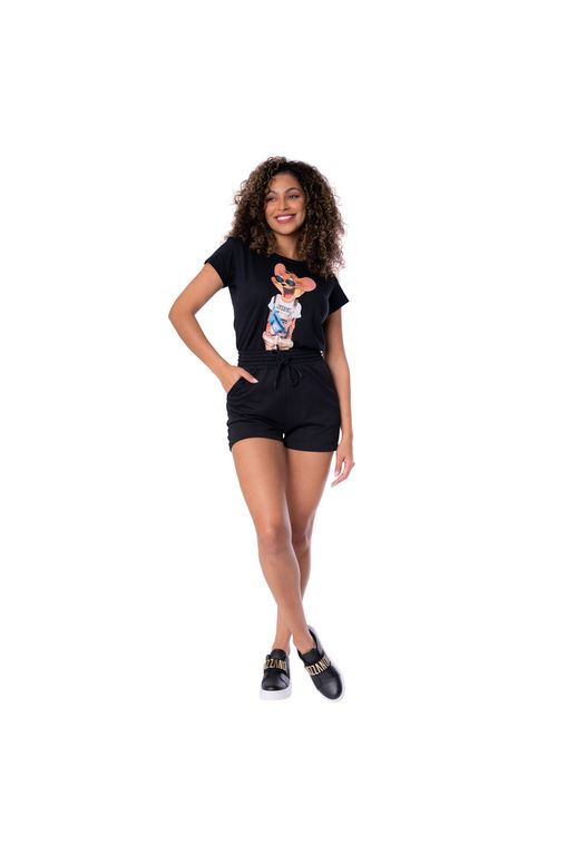 Short Feminino Over Surf Comfy Preto - Passarela - Moda e Calçados