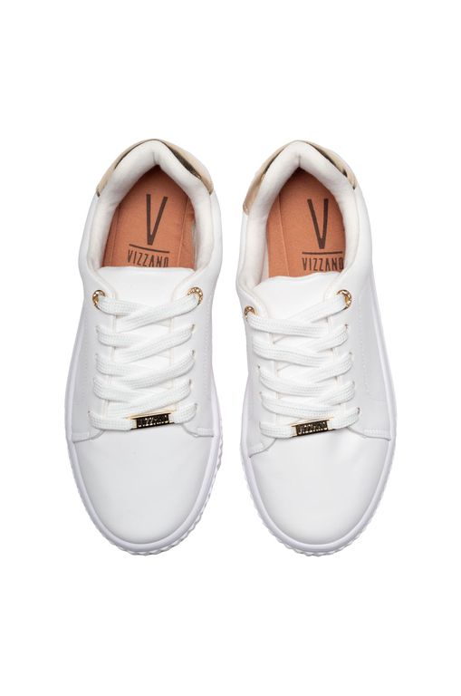 Vizzano Casual Tenis Vizzano Branco Bico Redondo Tênis Feminino
