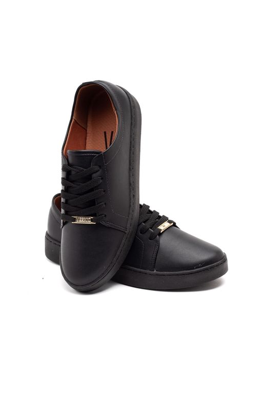 Casual Vizzano Slip TÃªnis Vizzano Liso Preto Tênis Flatform