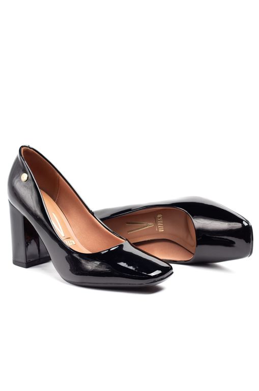 Deals Oxford Sapato Oxford Vizzano Salto Grosso Preto Verniz - Main Image