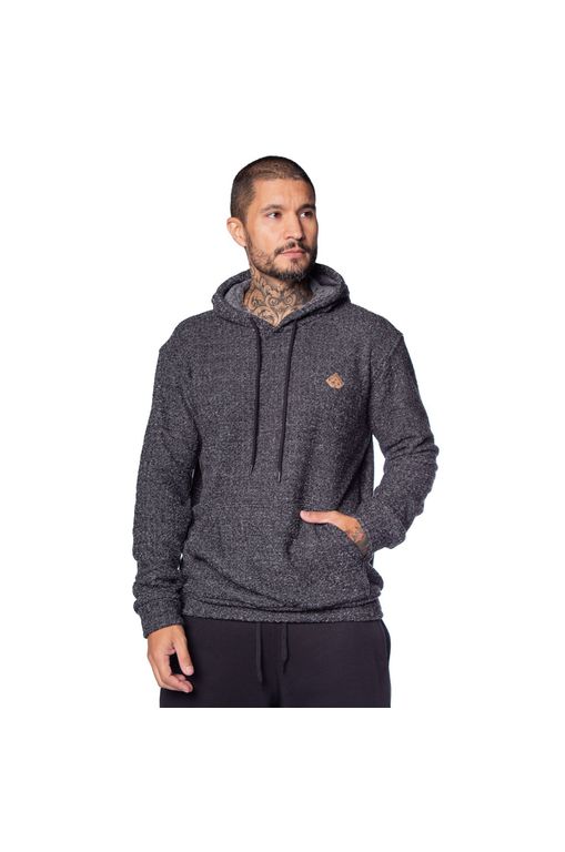 Blusão Masculino Nicoboco Canguru Mesclado Preto Passarela