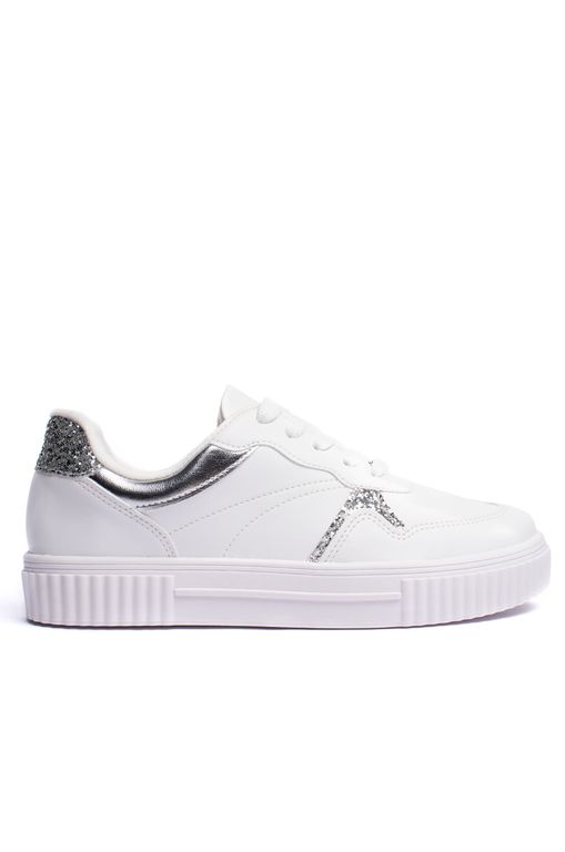 Tênis Feminino Vizzano com Detalhe em Glitter Branco/prata