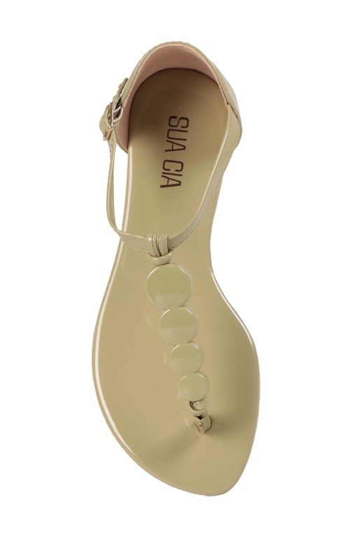 Compre Sua Cia Sandália Rasteira Sua Cia Salomé Madeira Dourado Online