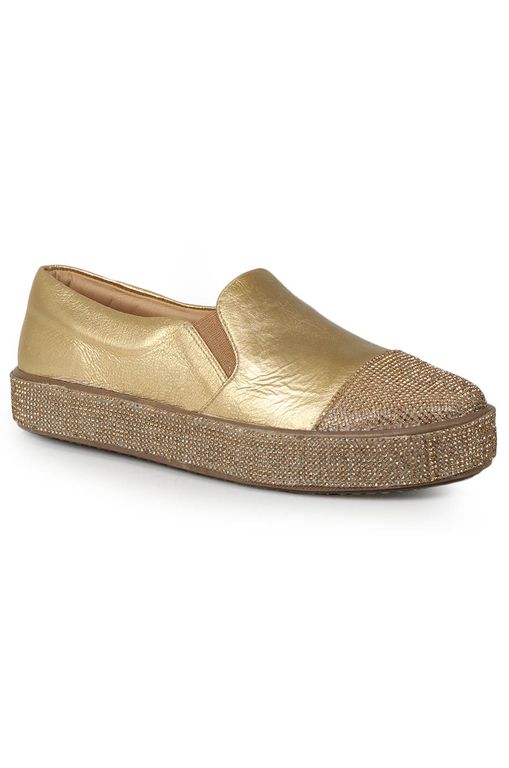 Tênis Slip On Feminino Usaflex Clássico Bege - Passarela